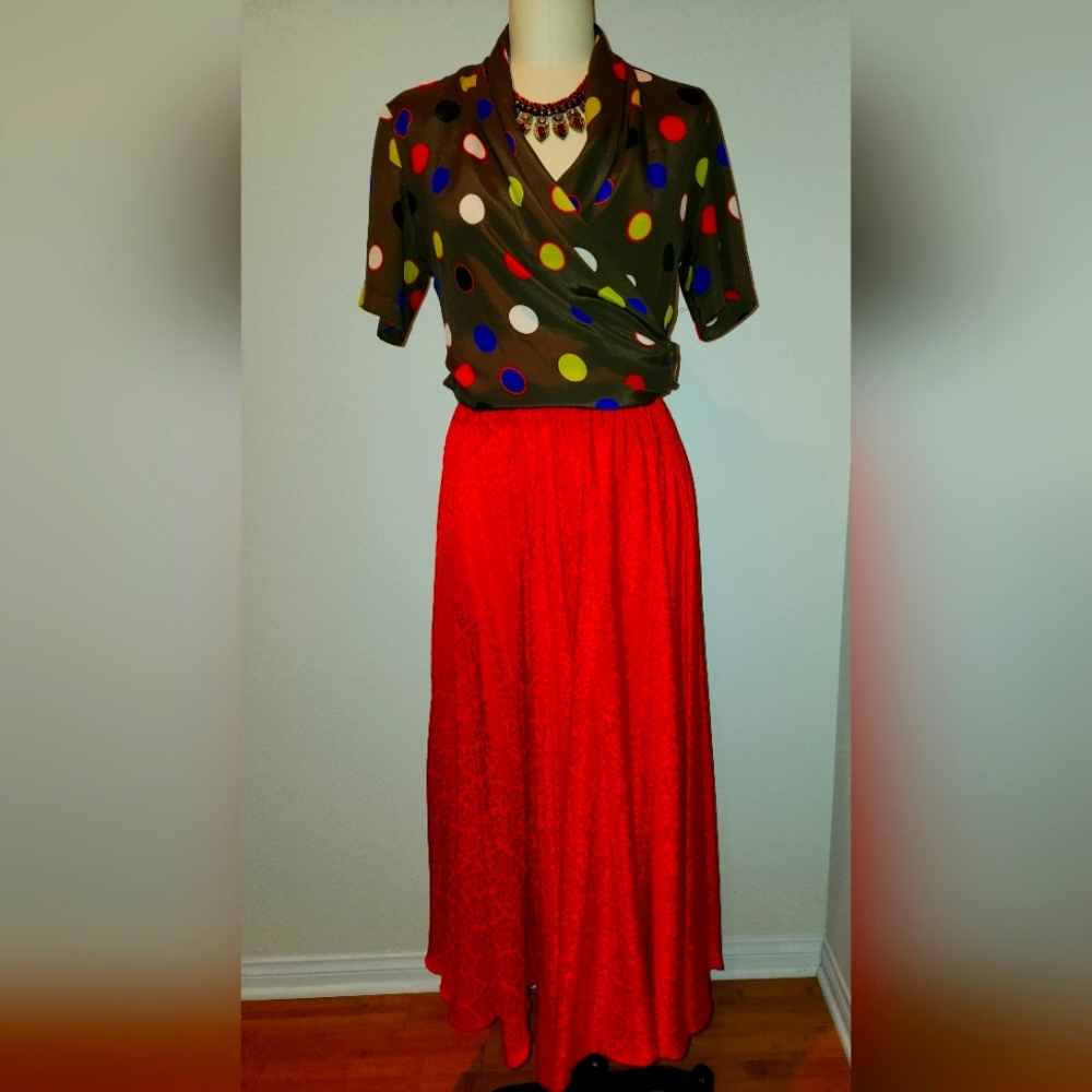 Nicola Vintage Polka Dot wrap shirt. Size 10